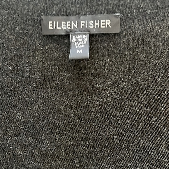 Eileen Fisher Cardigan Gray Stripes V Neck Excellent Used Condition Size Medium - Picture 5 of 6